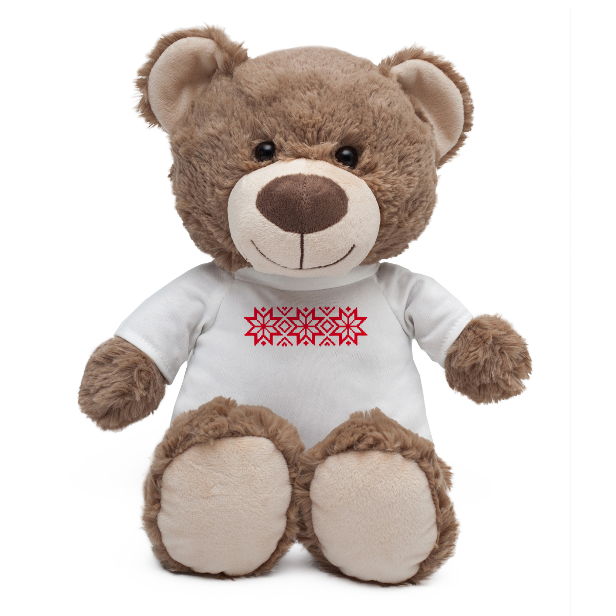 X74004.10 - Maskotka Big Teddy w koszulce z motywem świątecznym, brązowy 